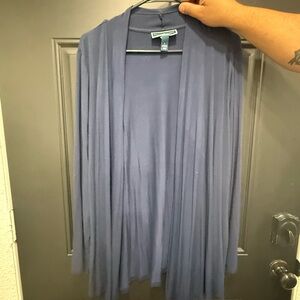 Karen Scott Navy Open Front Cardigan